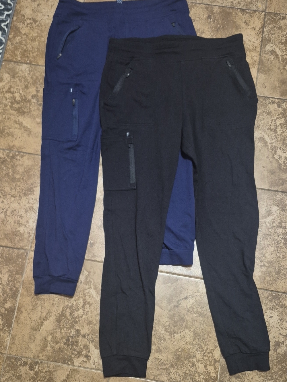 Jaanuu Black and Navy Cargo Jogger Pants